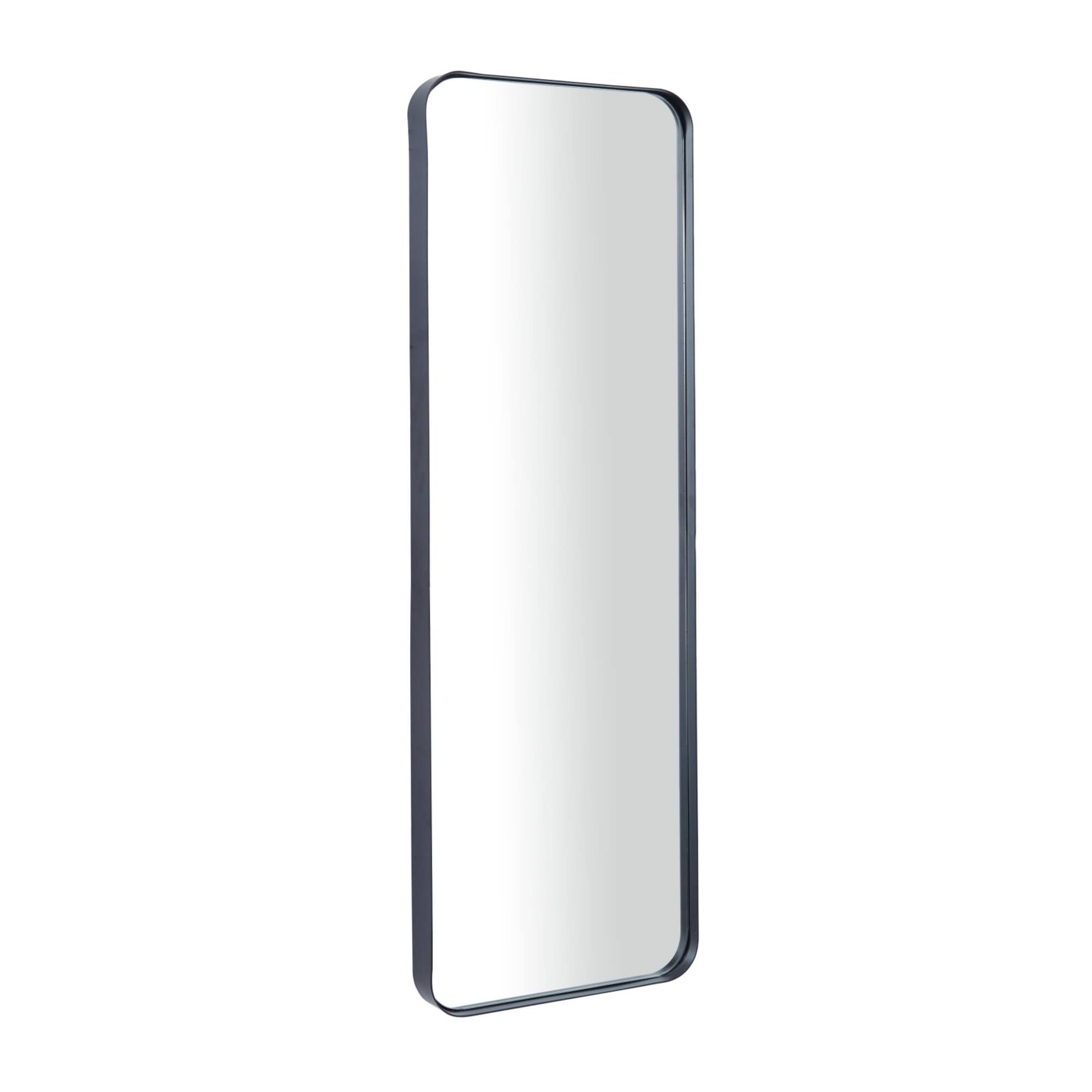 Black Metal Wall Mirror with Thin Frame 12" x 2" x 36"